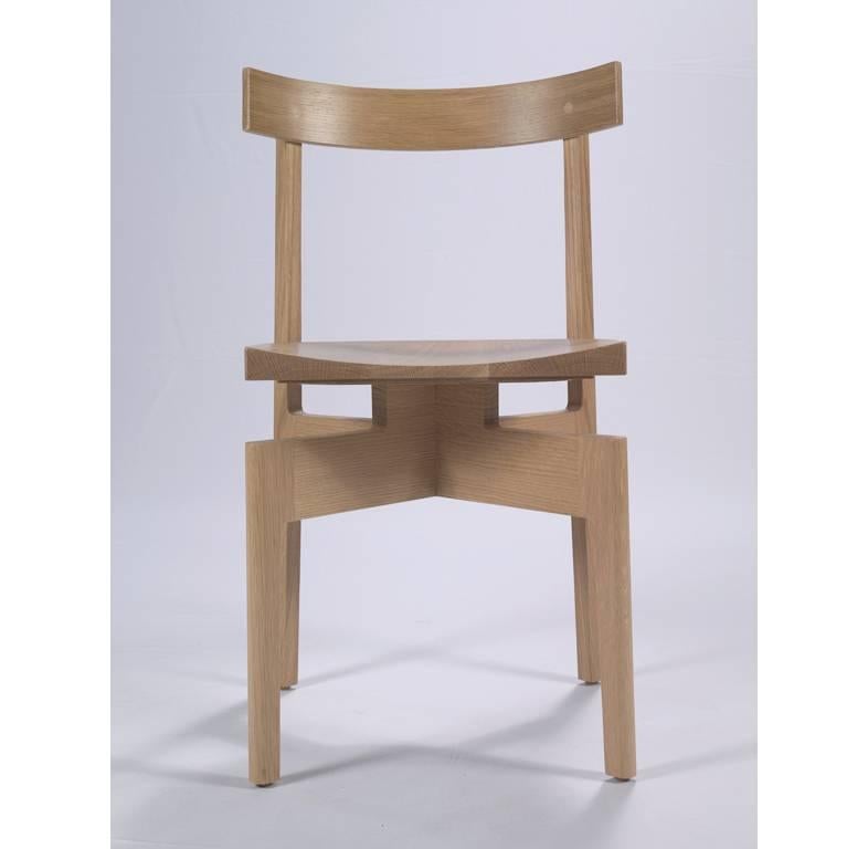 100xbtr Contemporary Stoolback Wood Dining Chair in White Oak For Sale 1