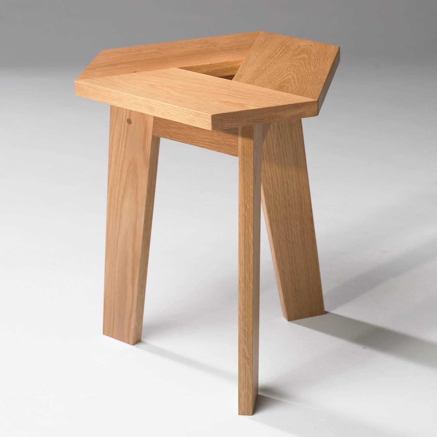 American 100xbtr Contemporary Tri Stool or Side Table in Walnut For Sale