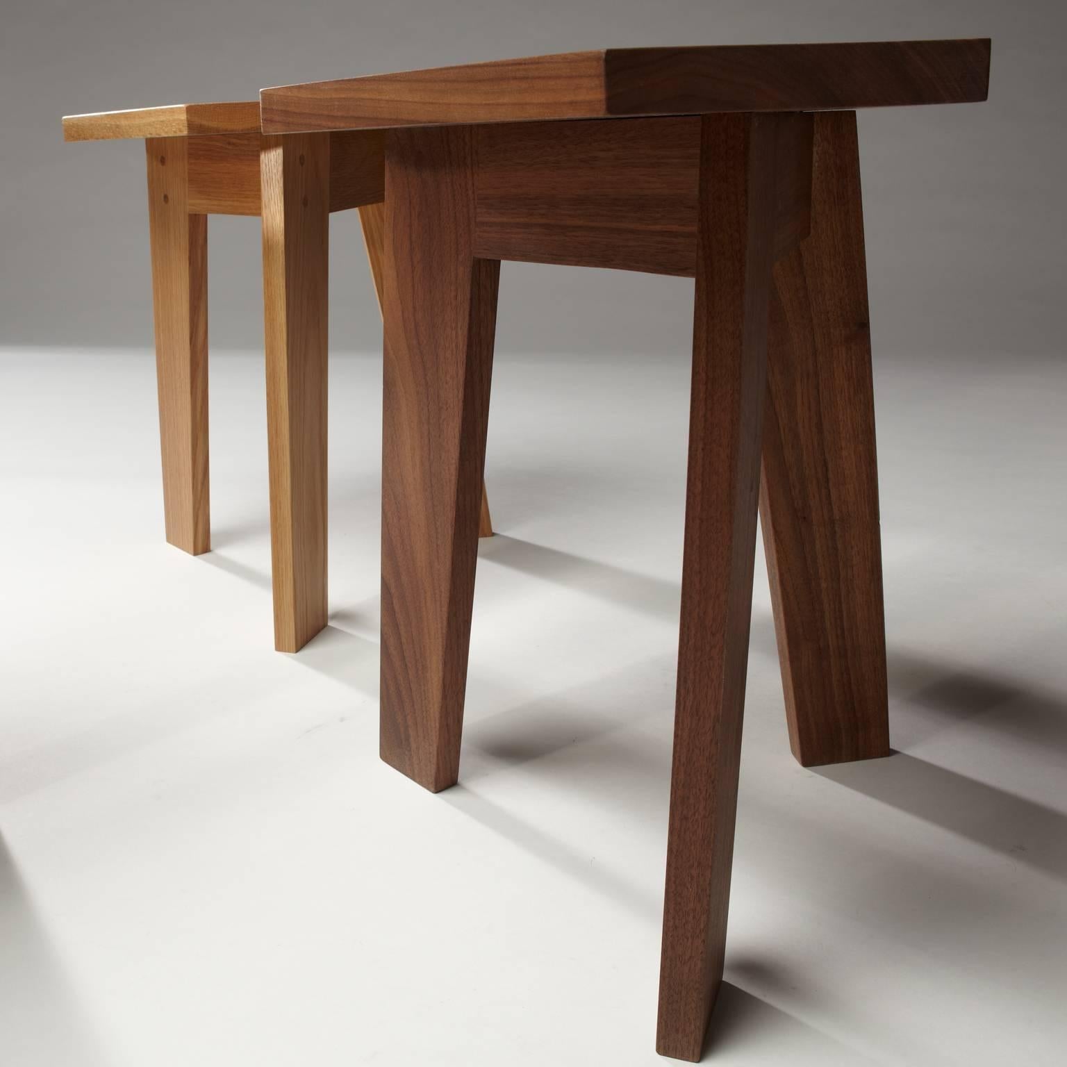 100xbtr Contemporary Tri Stool or Side Table in Walnut For Sale 3