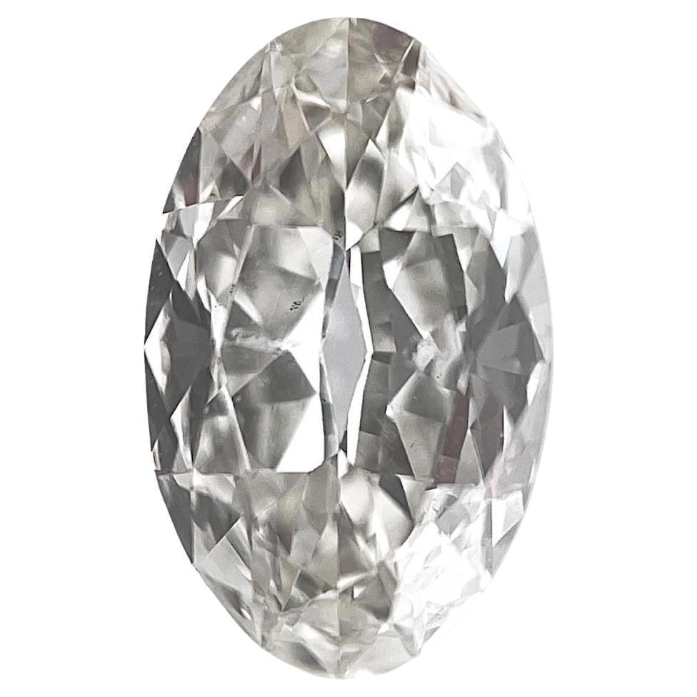1.01 Carat Antique Moval L-VS2 Natural Diamond GIA Certified For Sale
