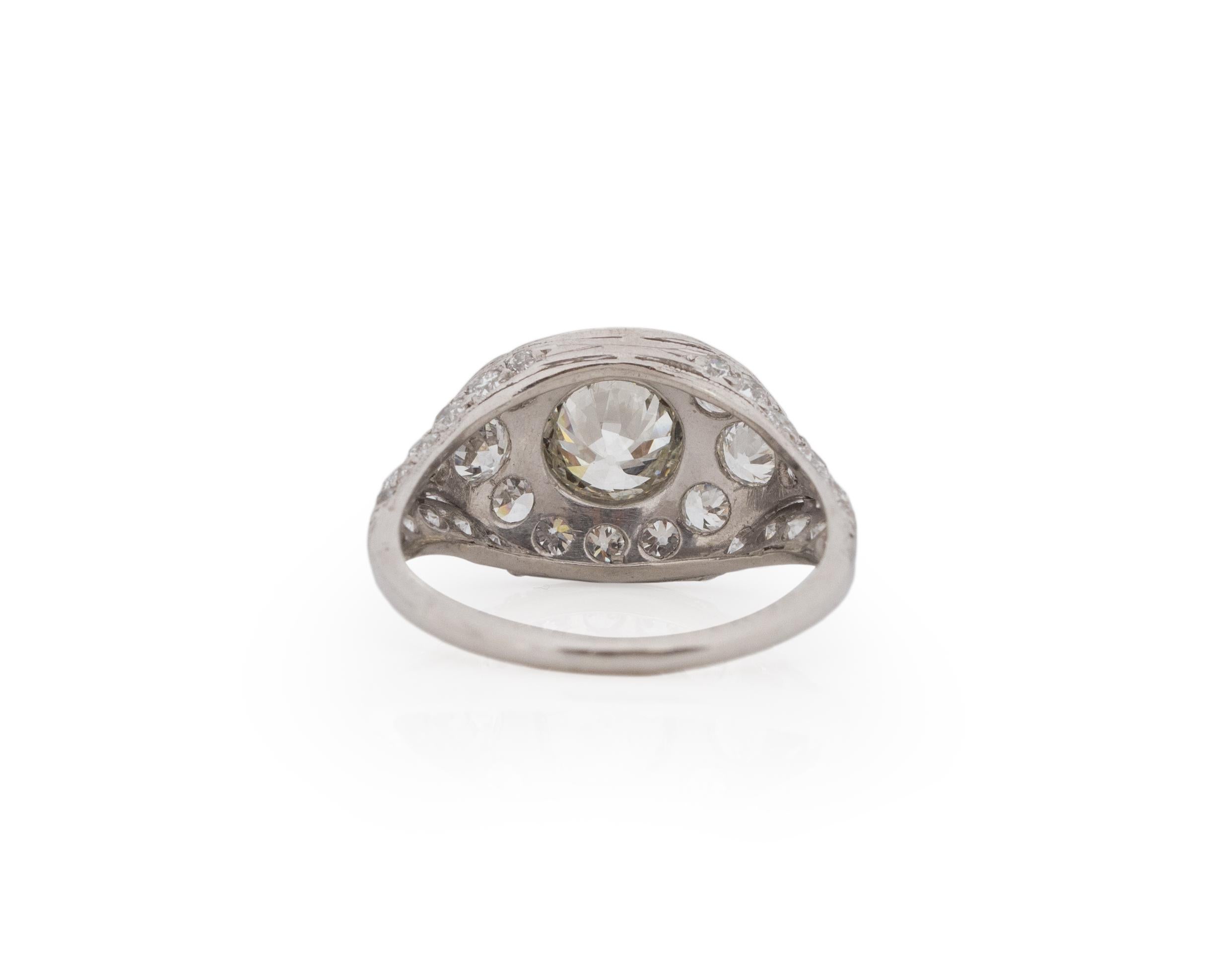 Bague de fiançailles Art déco en platine avec diamants de 1,01 carat Bon état - En vente à Hicksville, NY