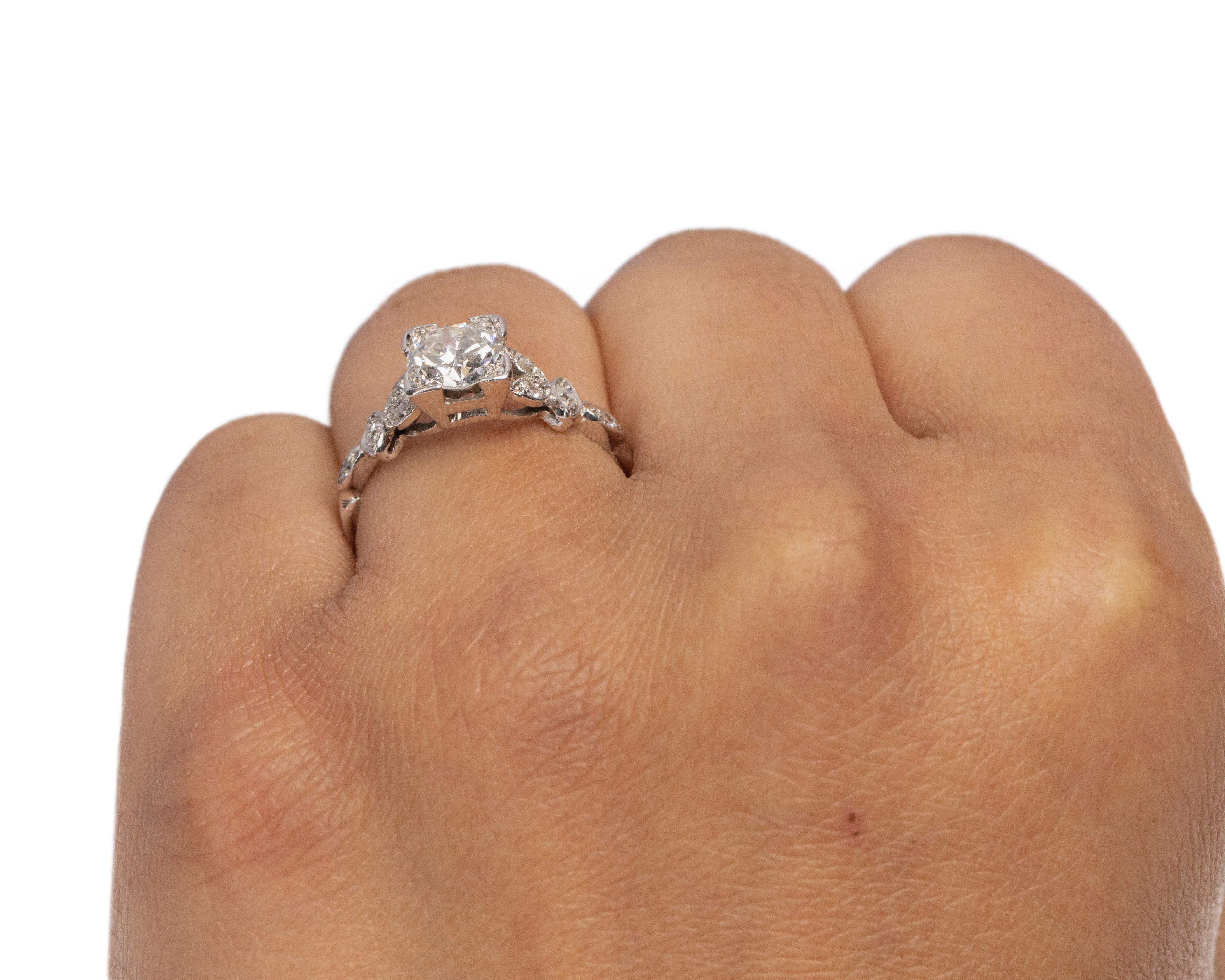 Bague de fiançailles Art déco en platine avec diamant de 1,01 carat en vente 1