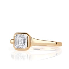 1,01 Karat Asscher Diamantring Brillant Weiß 14K Weißgold Elegantes Funkeln