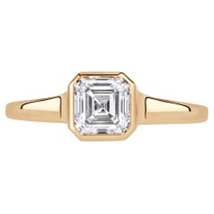 1,01 Karat Asscher Diamantring Brillant Weiß 14K Weißgold Elegantes Funkeln