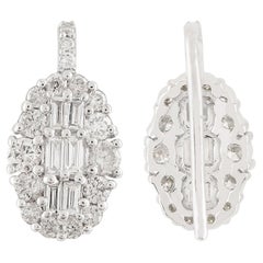 1,01 Carati Baguette Diamante Disegnatore Orecchini a Gancio Gioielli in oro bianco massiccio 10k