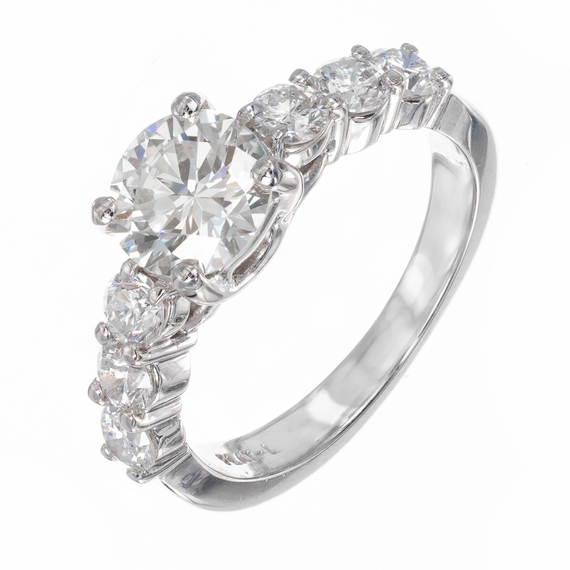 Bague de fiançailles en platine avec diamant taille brillant de 1,01 carat