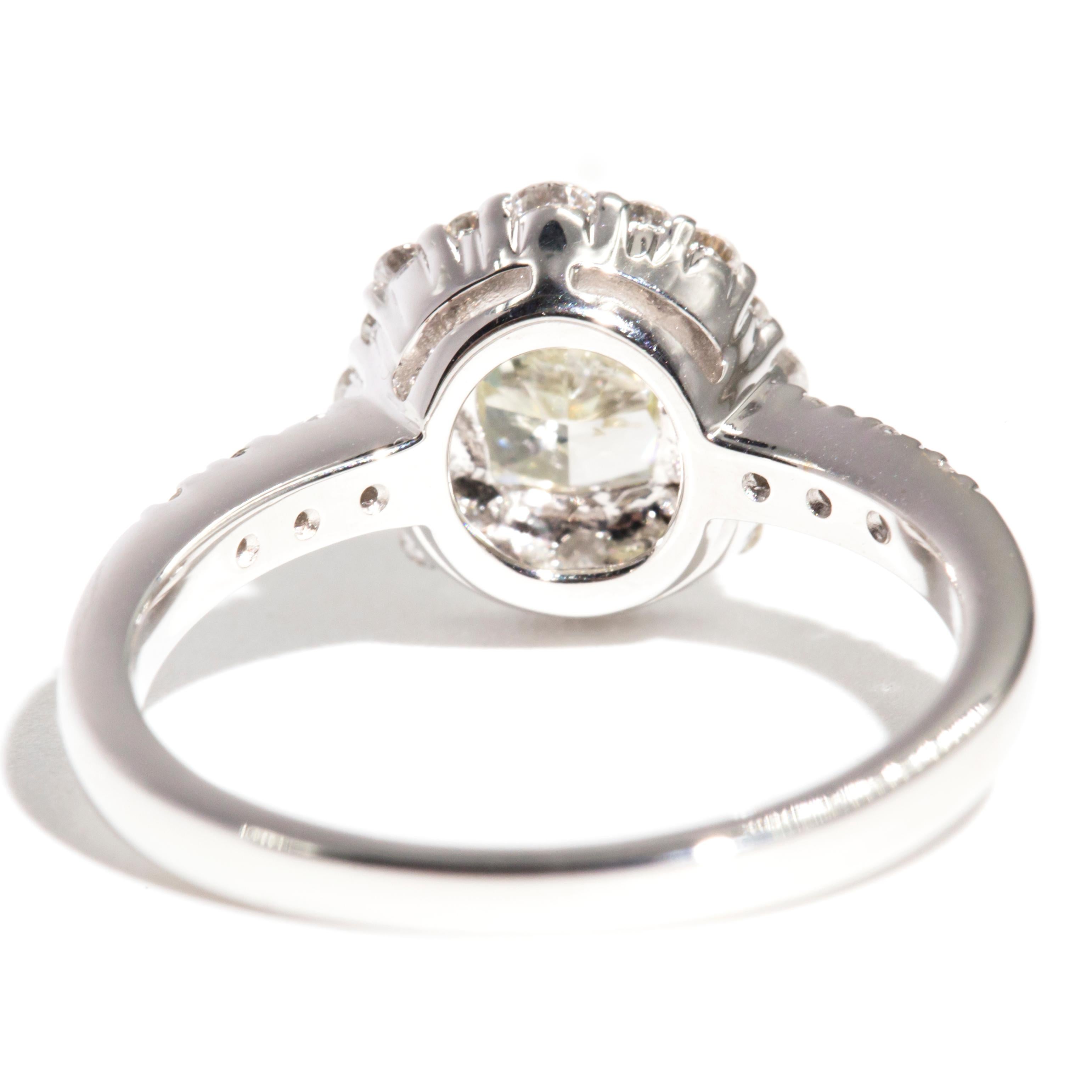 1.01 Carat Certified Yellow Diamond and 18 Carat Gold Engagement Ring 4