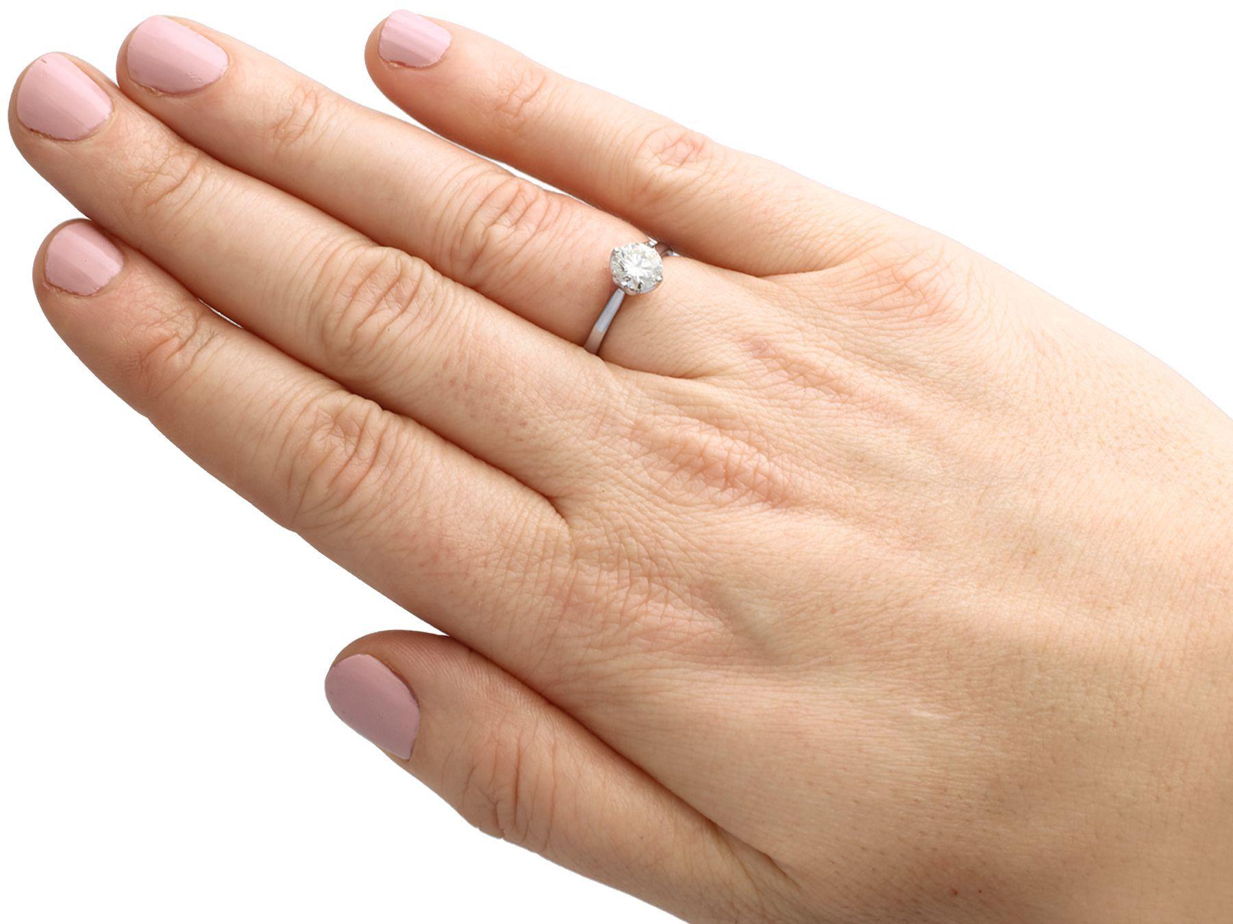 1.01 Carat Diamond and Platinum Solitaire Engagement Ring 1