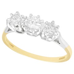 Retro 1.01 Carat Diamond and Yellow Gold Trilogy Engagement Ring