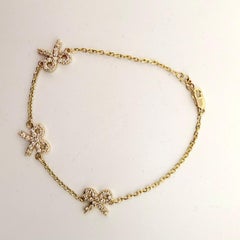 1,01 Karat Diamant Schleife Mode Armband in 14K Gelbgold