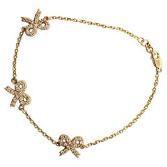 1,01 Karat Diamant Schleife Mode Armband in 14K Gelbgold