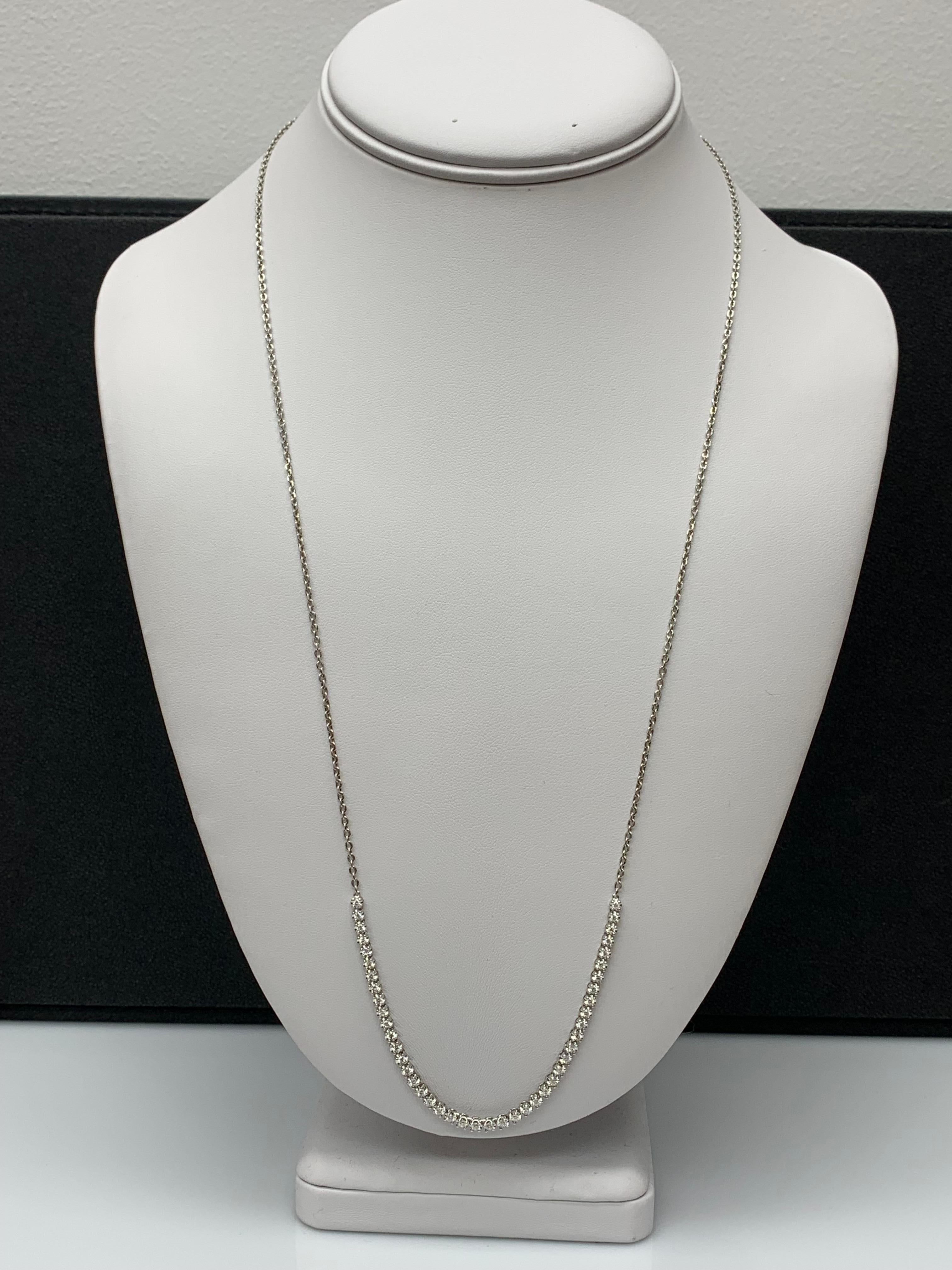 Moderno Collana girocollo con diamanti da 1,01 carati in oro bianco 14 carati in vendita