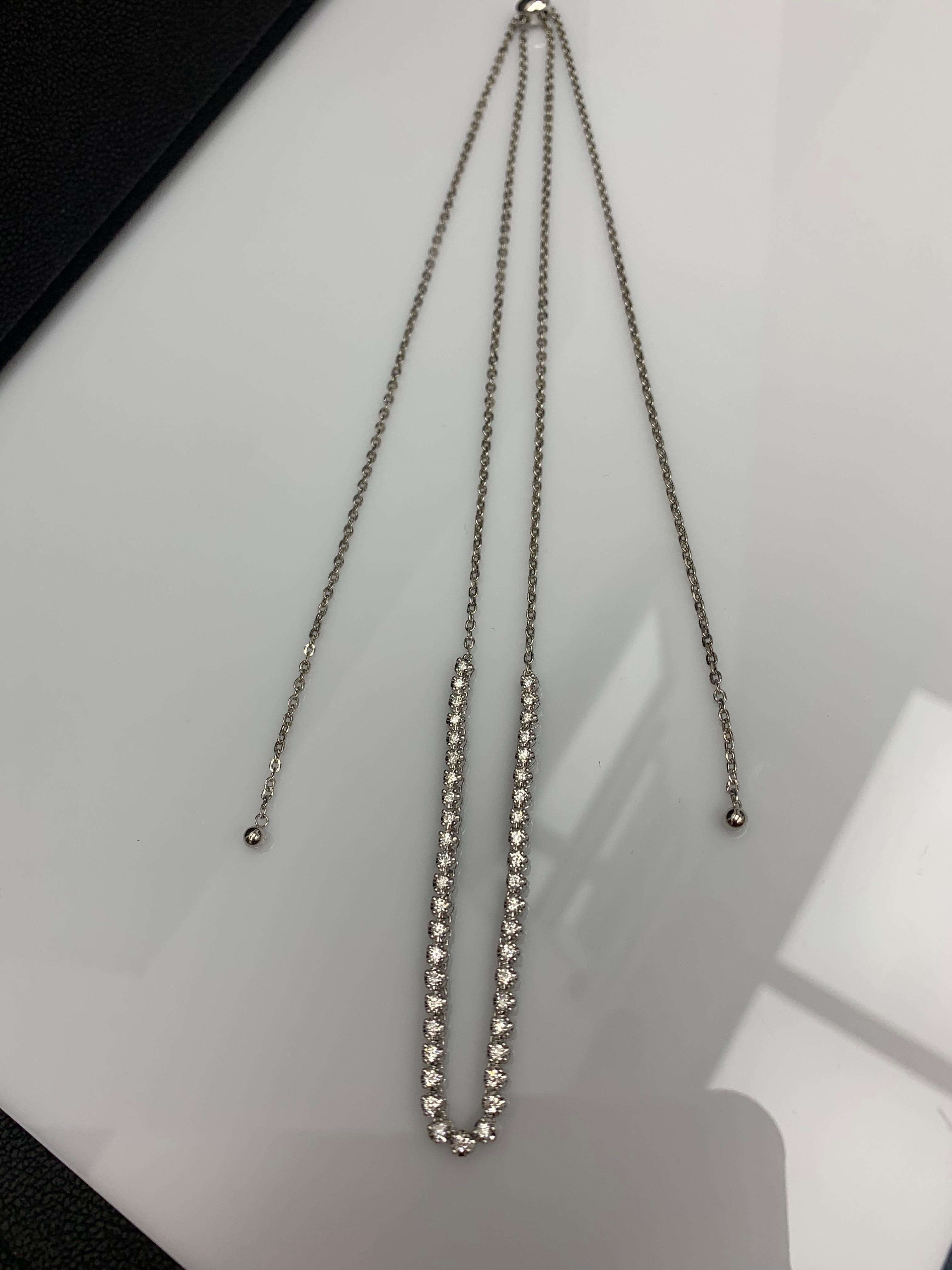 Collana girocollo con diamanti da 1,01 carati in oro bianco 14 carati in vendita 3