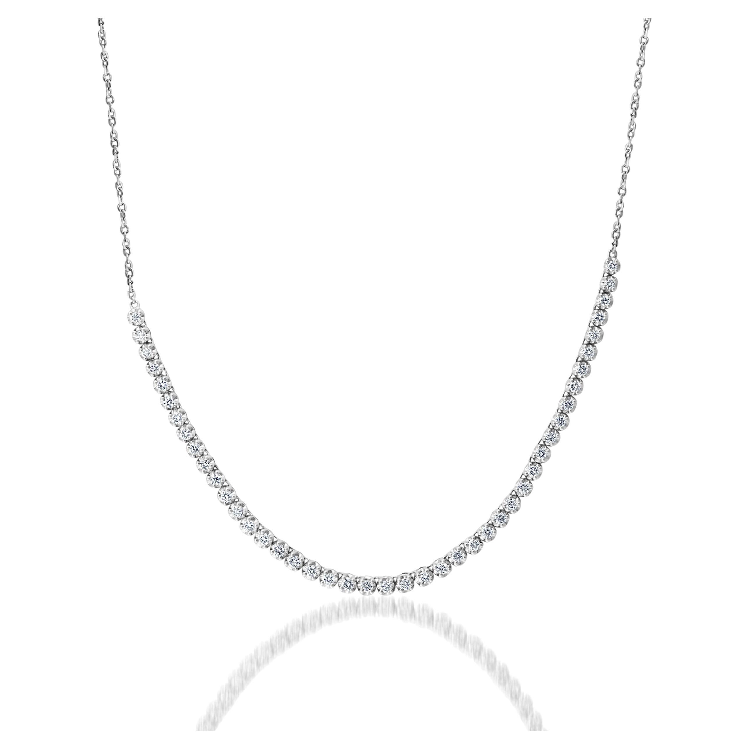 Collana girocollo con diamanti da 1,01 carati in oro bianco 14 carati