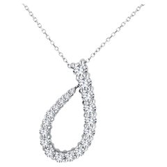 1.01 Carat Diamond Graduated Asymmetric Pear Swirl Pendant in 14W Gold ref2169