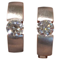 1.01 Carat Diamond Hoops White Gold