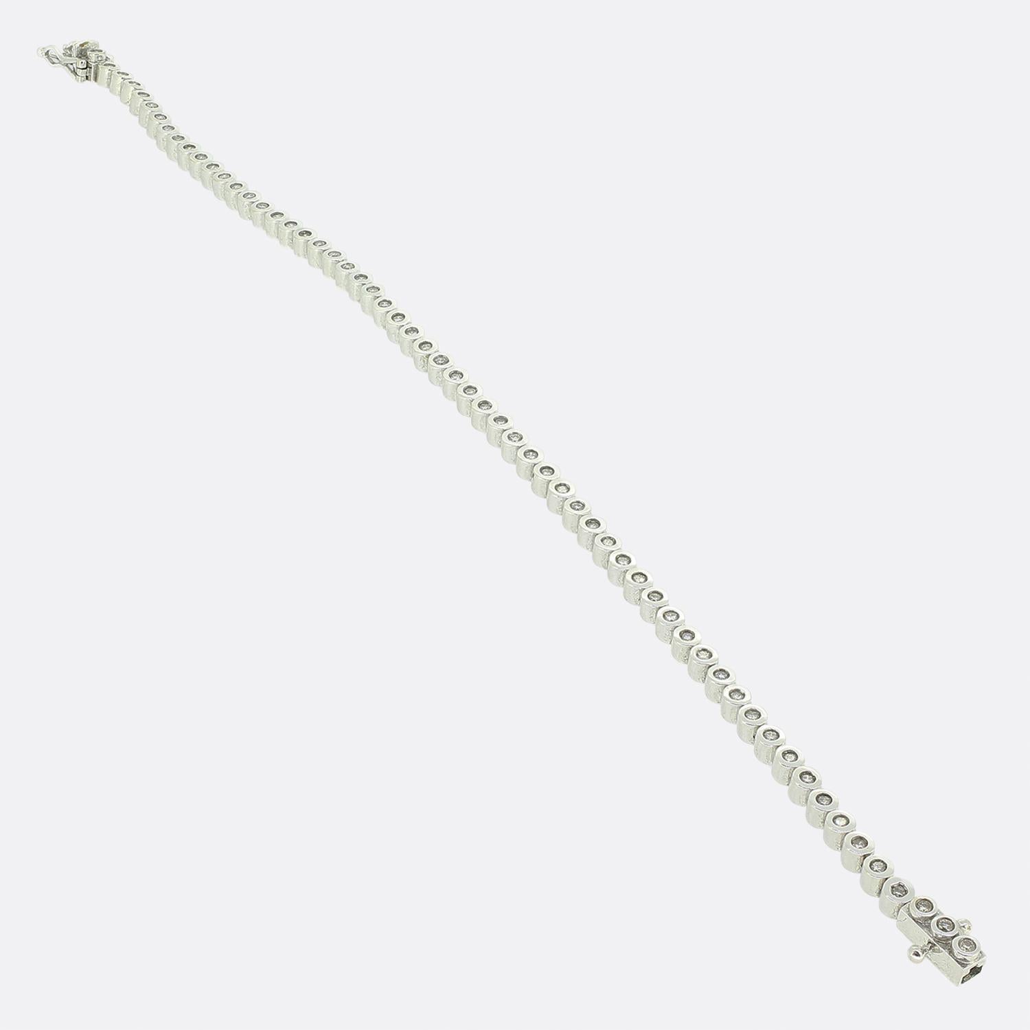 Taille ronde Bracelet ligne de diamants de 1.01 carats en vente