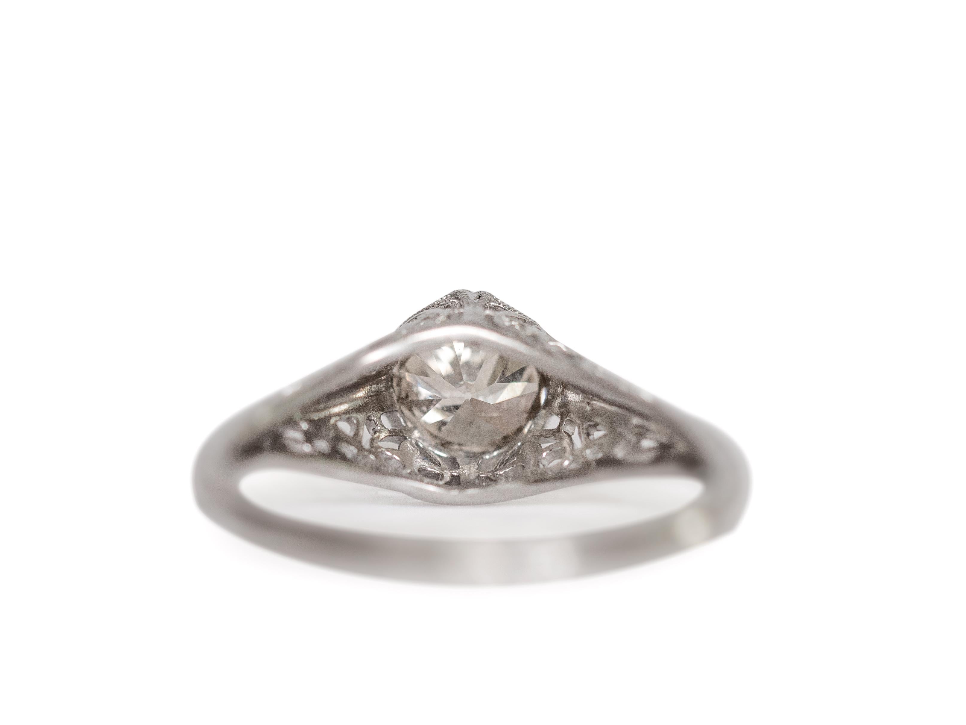 Bague de fiançailles en platine avec diamant de 1,01 carat Bon état - En vente à Atlanta, GA