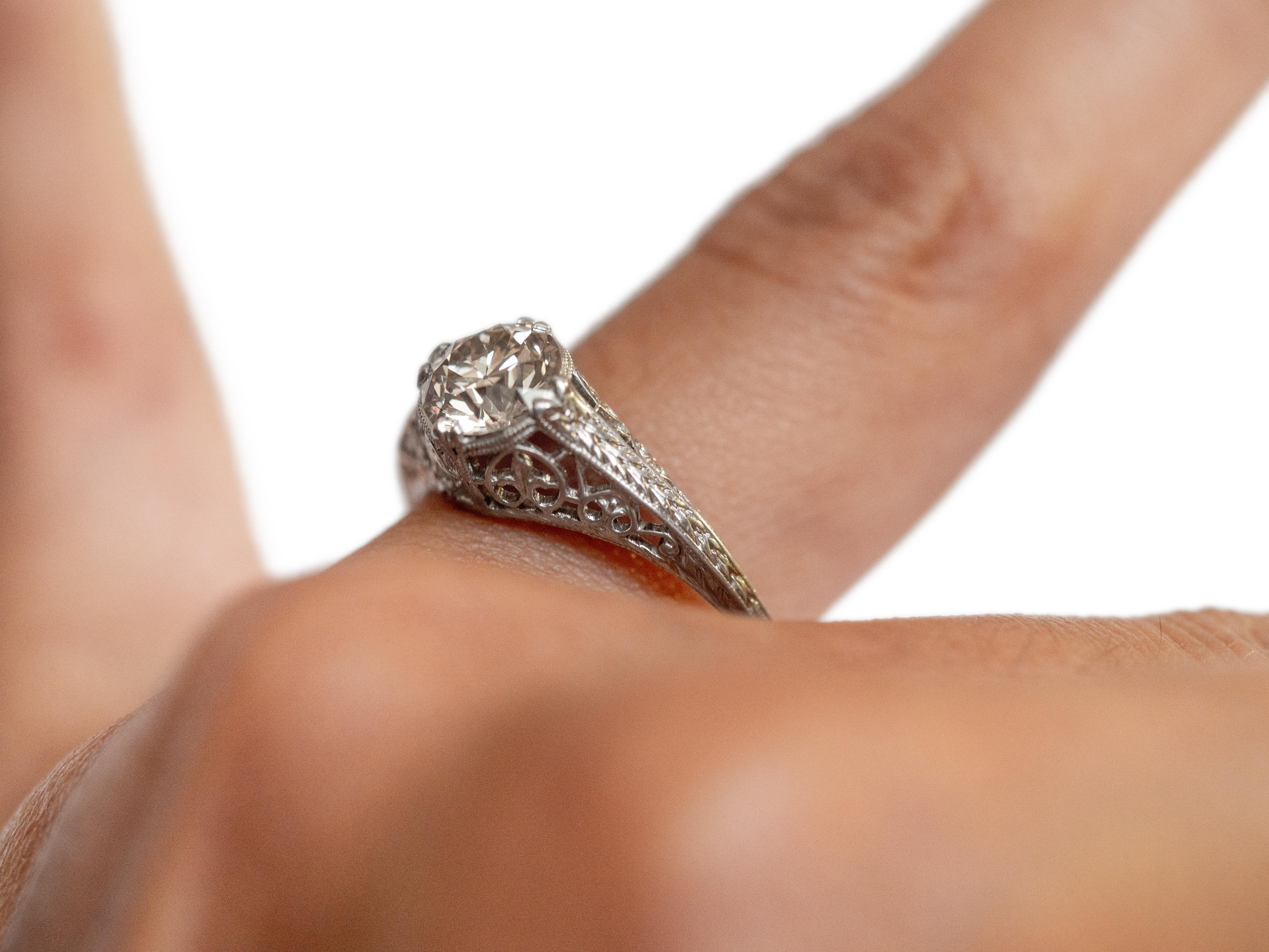 Bague de fiançailles en platine avec diamant de 1,01 carat en vente 2