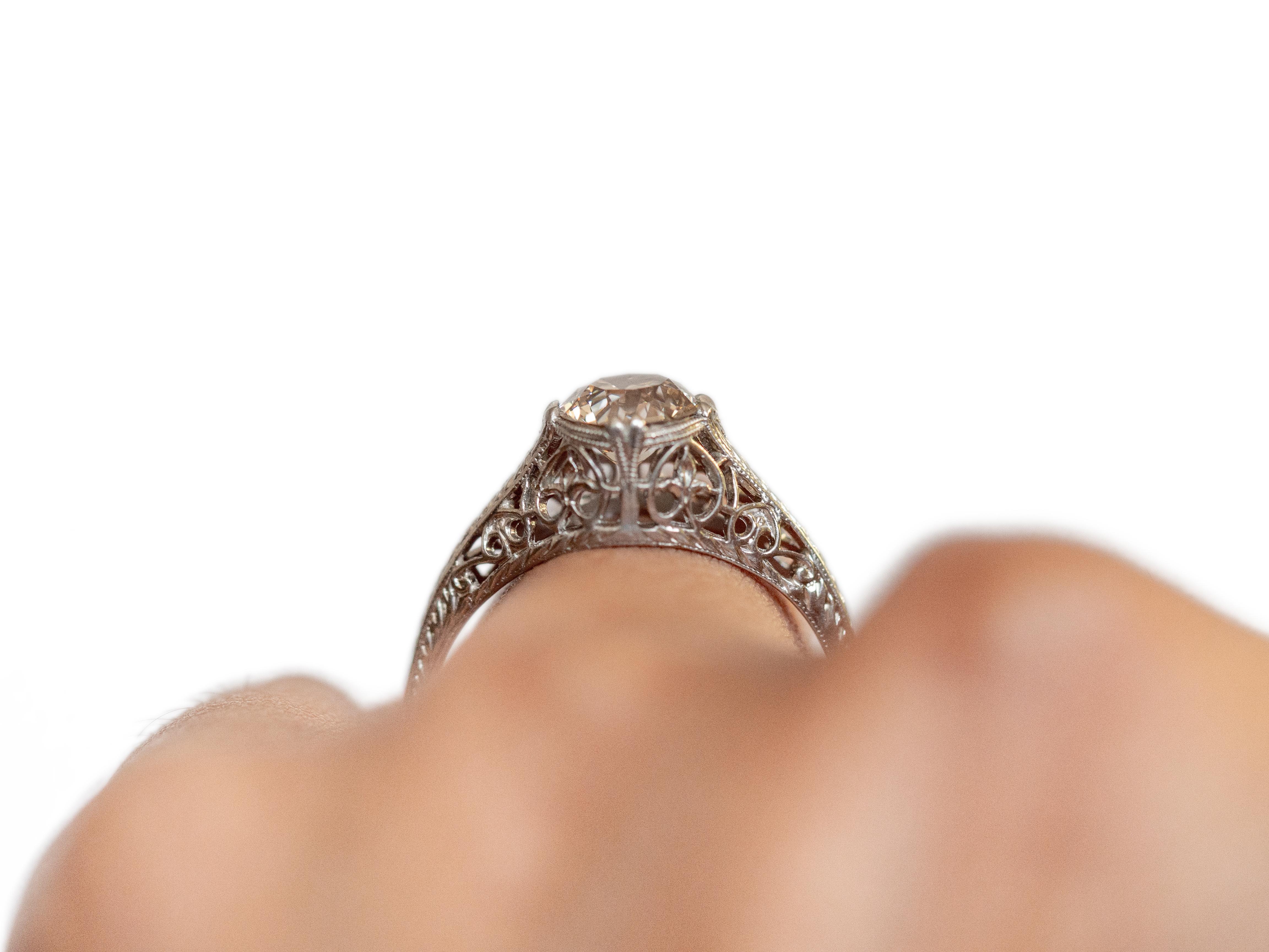 1.01 Carat Diamond Platinum Engagement Ring For Sale 3