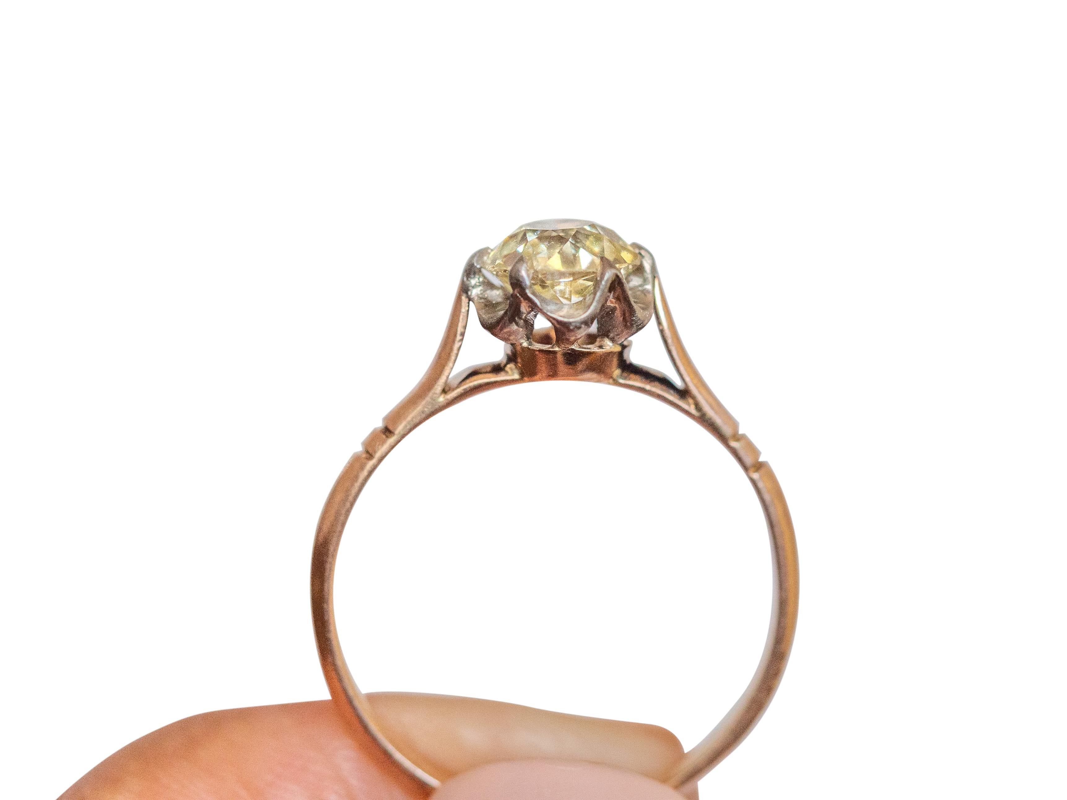 1.01 Carat Diamond Rose Gold Engagement Ring In Good Condition For Sale In Atlanta, GA