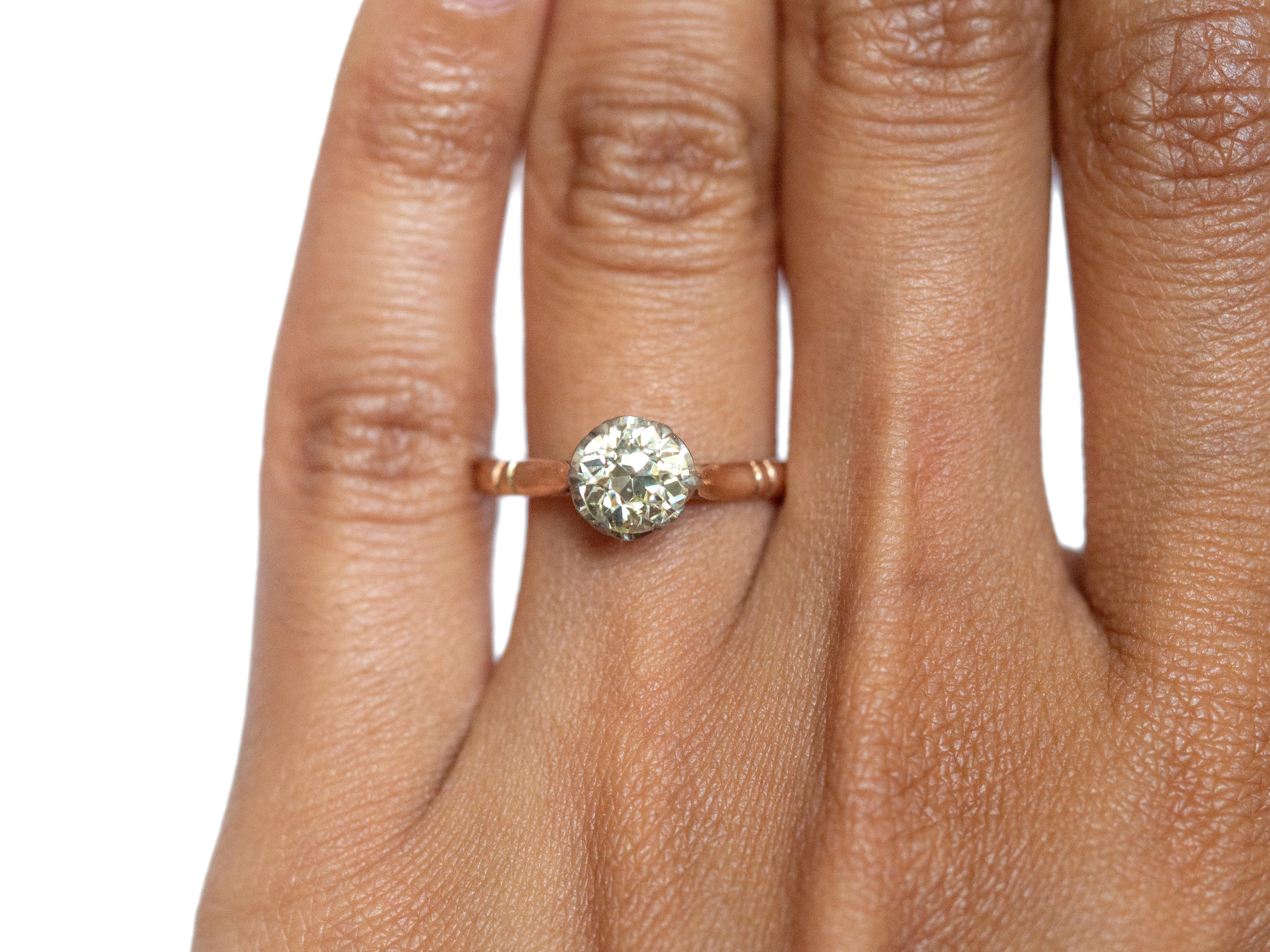 da uomo o donna Anello di fidanzamento in oro rosa con diamante da 1.01 carati in vendita
