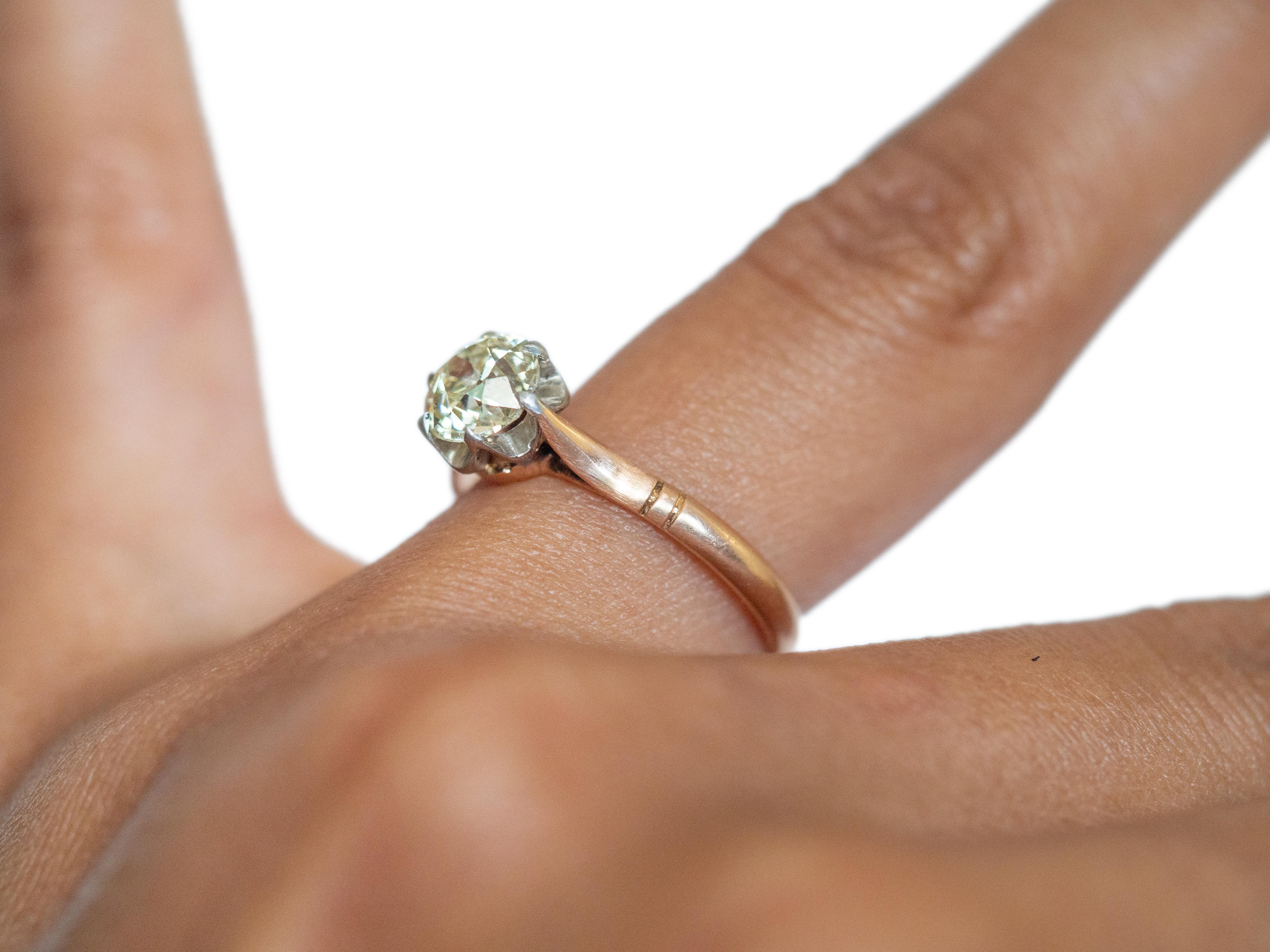 Bague de fiançailles en or rose avec diamant de 1,01 carat en vente 1