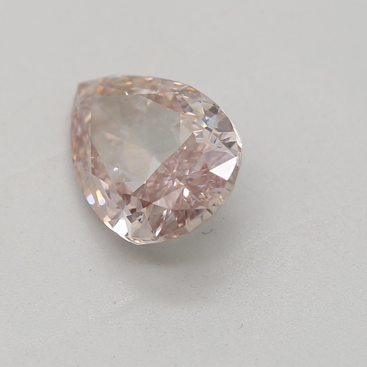 Pear Cut 1.01 Carat Fancy Brown Pink Pear cut diamond SI1 Clarity GIA Certified For Sale