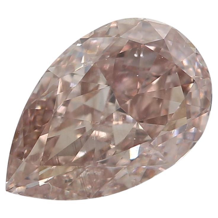1.01 Carat Fancy Brown Pink Pear cut diamond SI1 Clarity GIA Certified