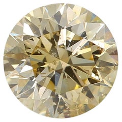 1.01-CARAT, FANCY BROWNISH YELLOW ROUND CUT DIAMOND I2 Clarity GIA Certified