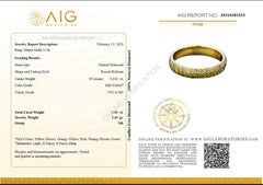 NO RESERVE - 1.01 Carat Fancy Diamonds Eternity Band, 14k Yellow Gold Ring
