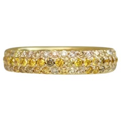 NO RESERVE - 1.01 Carat Fancy Diamonds Eternity Band, 14k Yellow Gold Ring