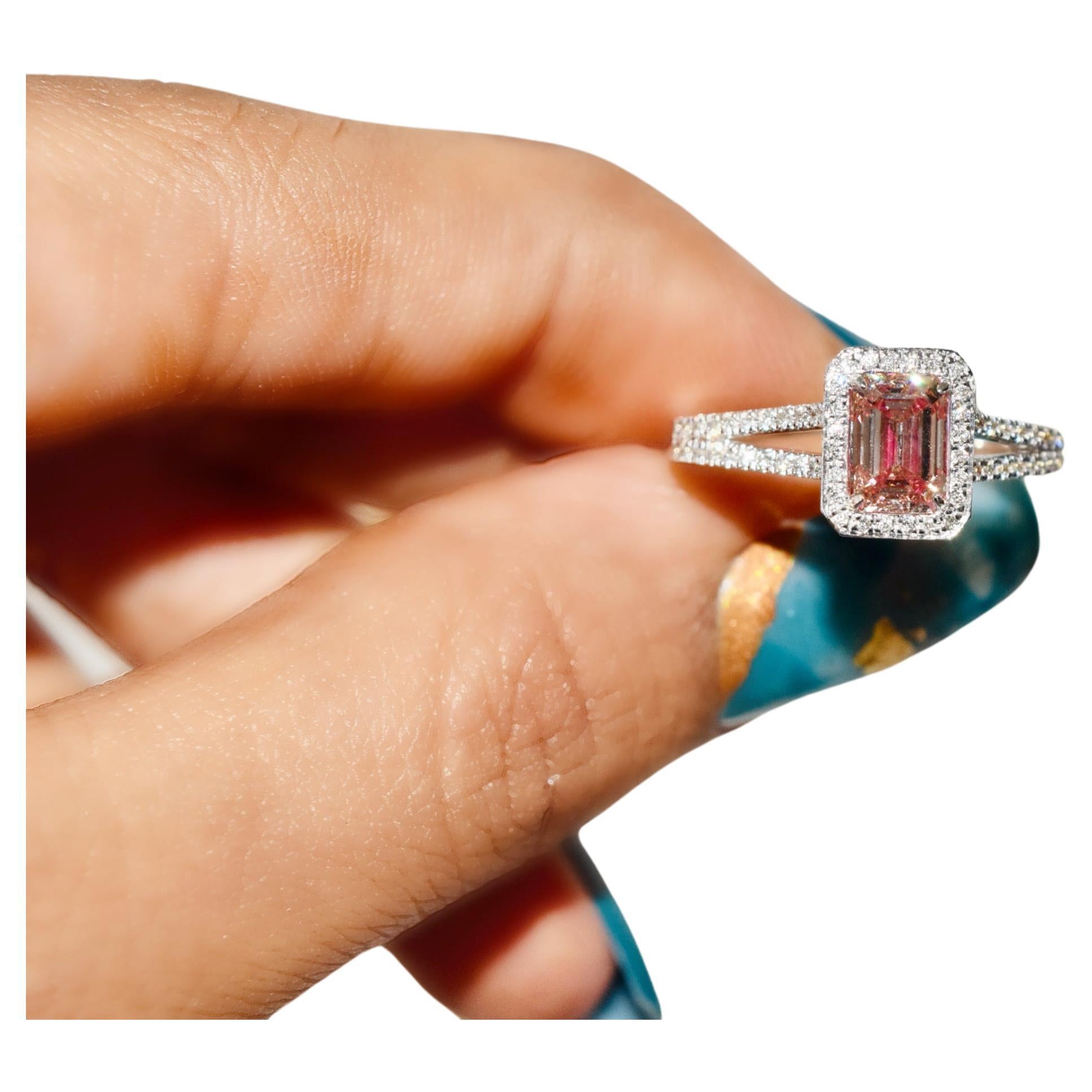 1,01 Karat Fancy Pink Diamond Ring SI Reinheit AGL zertifiziert