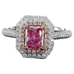 1.01 Carat Fancy Pink Diamond Ring SI Clarity AGL Certified (bague en diamant rose fantaisie)