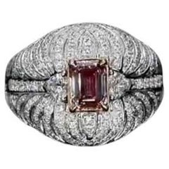 Vintage 1.01 Carat Fancy Pink Diamond Ring VS Clarity AGL Certified
