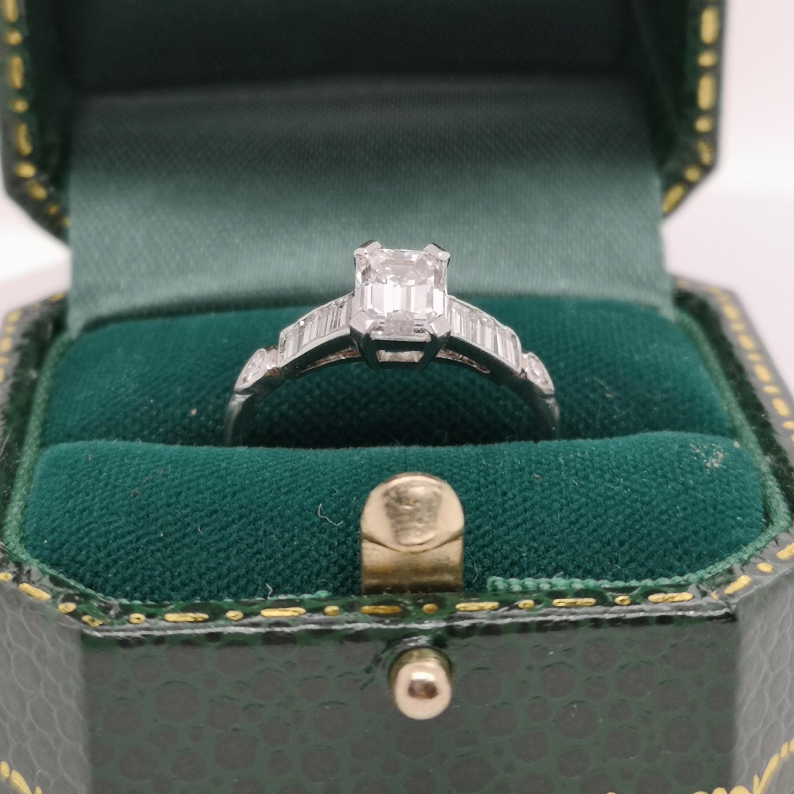 Women's 1.01 Carat GIA Cert Diamond Platinum Ring