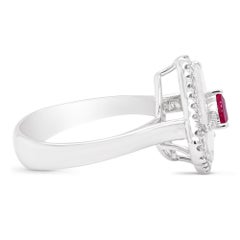 1.01 Carat Glacier Diamond & Crimson Red Ruby Crown Ring