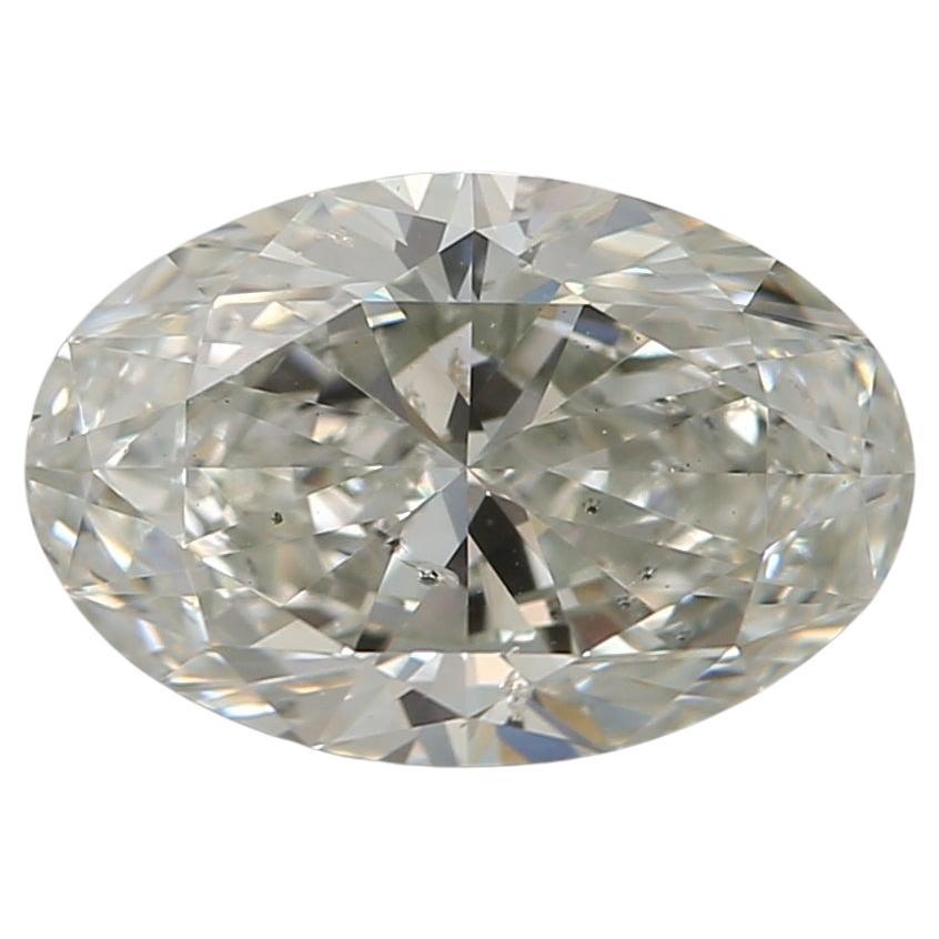 1.01 Carat Light Yellow Green Oval cut diamond SI2 Clarity GIA Certified