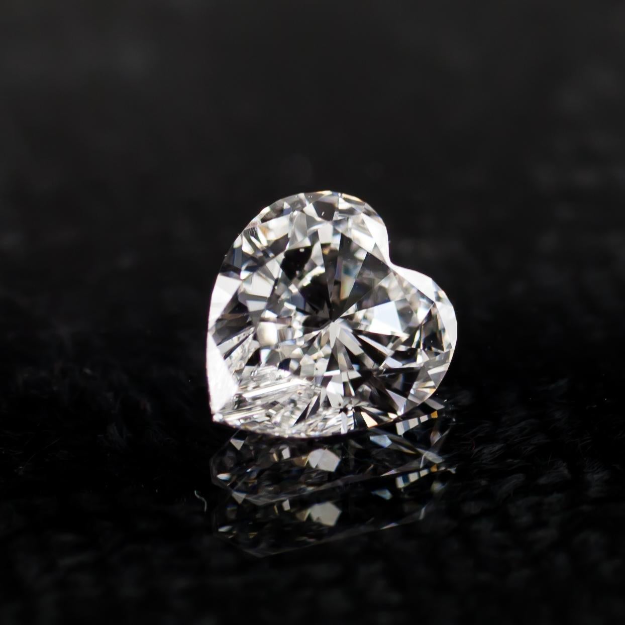 Moderne Diamant taille cœur non serti 1,01 carat F / VVS2 certifié GIA en vente