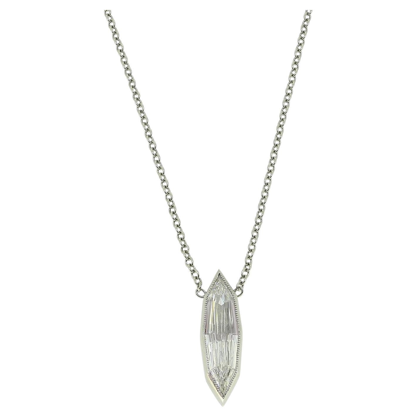 Collar de diamantes talla marquesa de 1,01 quilates en venta