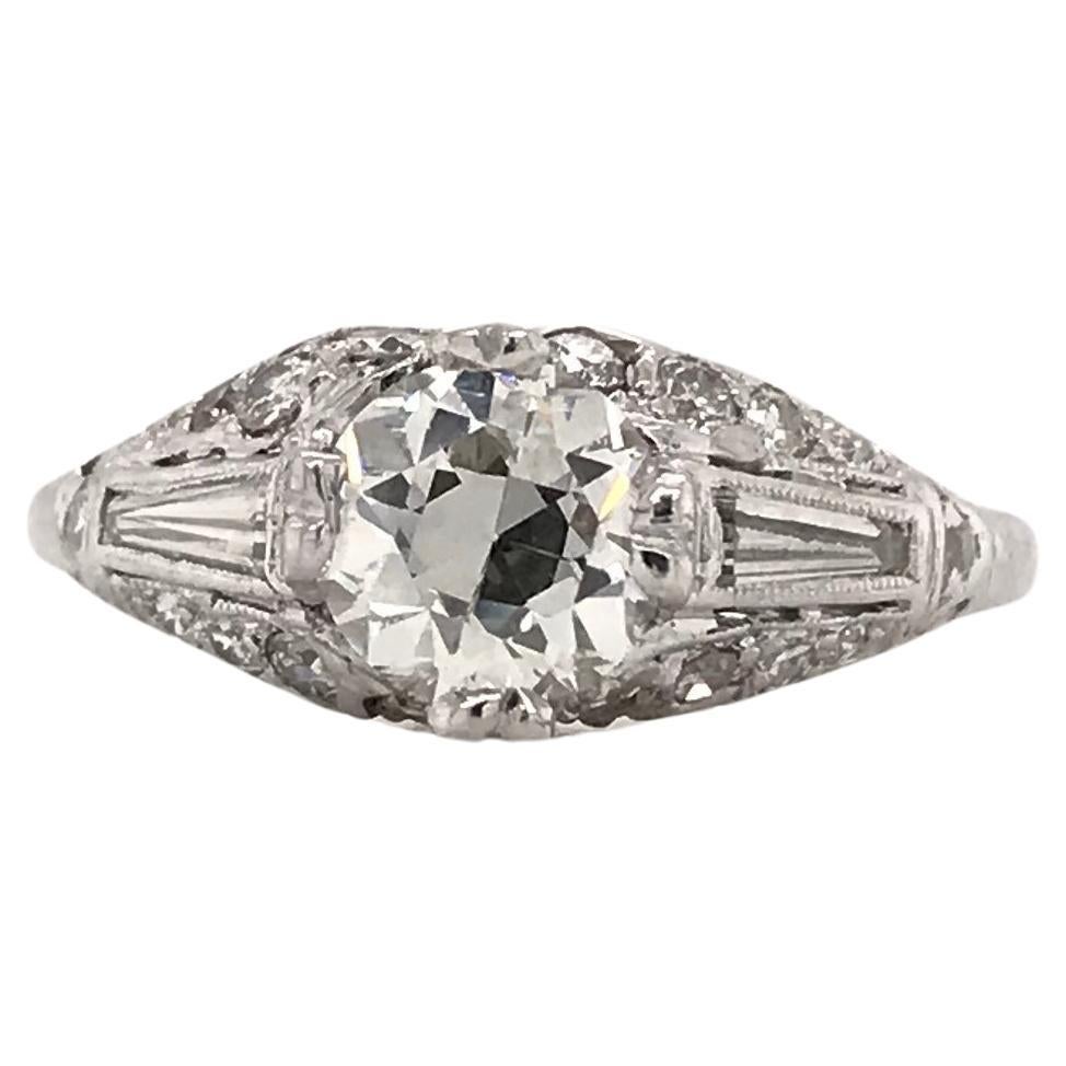 1.01 Carat Mid Century Diamond Ring For Sale