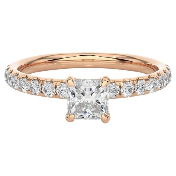 For Sale:  1.01 Carat Moissanite Women Engagement Ring in Rose Gold Plated Sterling Silver