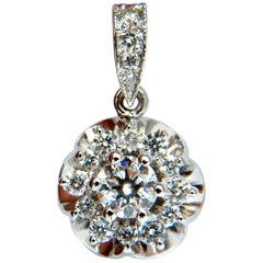1.01 Carat Natural Diamonds Cluster Raised Clover Pendant 14 Karat G/VS*