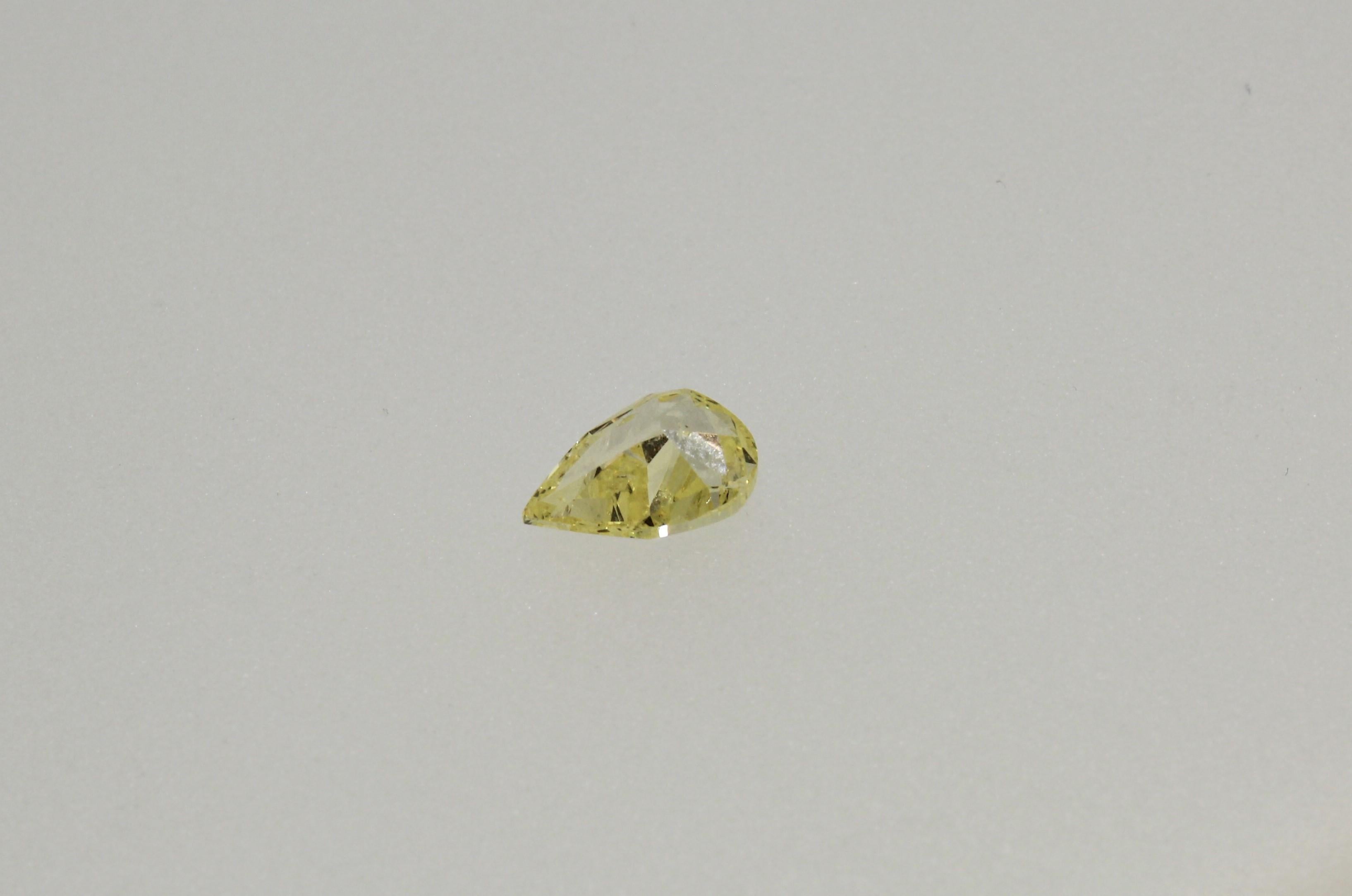 Stunning 1.01 ct Natural Fancy Intense Yellow Pear Shape Diamond with a GIA lab report numbered, 5151504831.  This is a perfect diamond for a pendant or a ring!  It has amazing brilliance and fire and will be a headlight wherever it is set!  Clarity