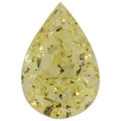 1.01 Carat Natural Fancy Intense Yellow Pear Shape Diamond with GIA Report