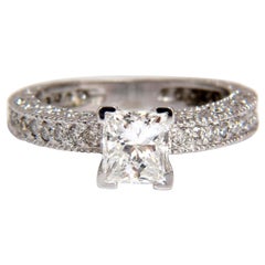 1.01 Carat Natural Princess Cut Diamond Ring 14 Karat*