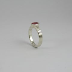 1.01 Carat Oval Cut Pink Sapphire 9k White Gold Ring