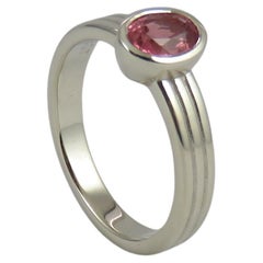 1.01 Carat Oval Cut Pink Sapphire 9k White Gold Ring