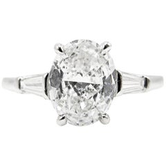 1.01 Carat Oval GIA Certified Diamond Platinum Engagement Ring