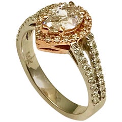 1.01 Carat Pear Shaped Diamond Engagement Ring with Certificate